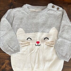 Carter's Gray and White Cat Sweater